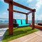 Costway 2-Person Patio Rattan Hanging Porch Swing Bench Chair Cushion Beige\Black\Red\Turquoise
